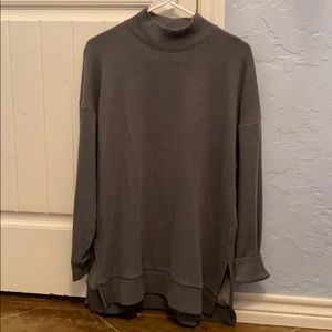 Green mock neck sweatshirt